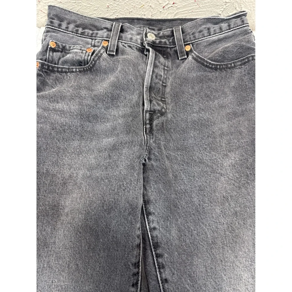 Levis‎ 501 Original Fit Jeans Mens 27x30 Washed Black Straight Leg Button Fly